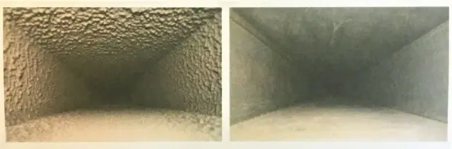 Before and after air duct cleaning by M&H
